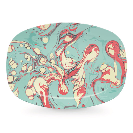 Blue Marbled Platter TRAYchic