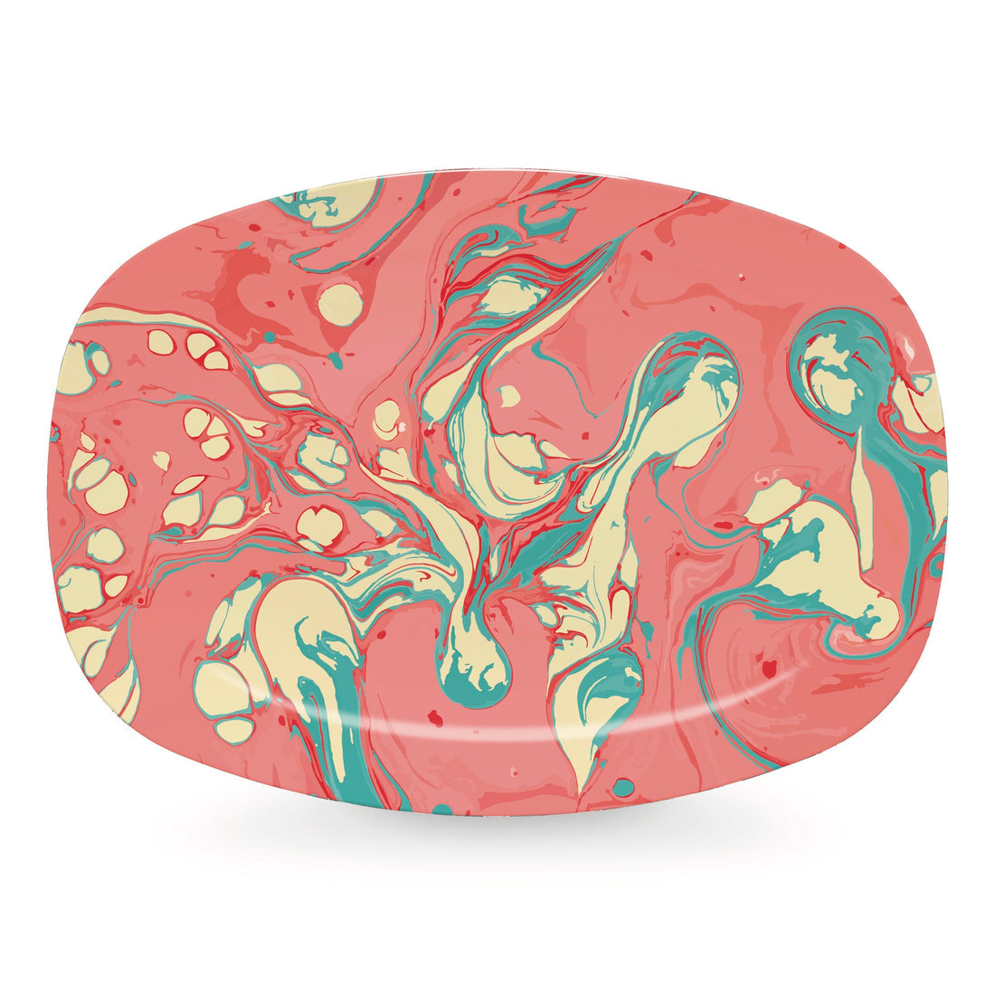 Coral Marbled Platter TRAYchic