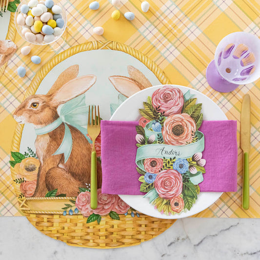 Die-Cut Bunny Basket Placemat - 12 sheets