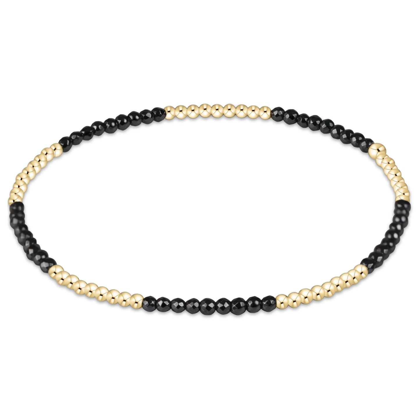 Blissful Pattern 2mm Bead Bracelet - Faceted Hematite