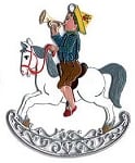 Rocking Horse with Boy, painted