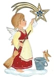 Angel Star Polisher, painted Ornament