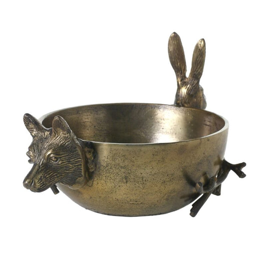 Fox/Rabbit Figurine Handle Bowl
