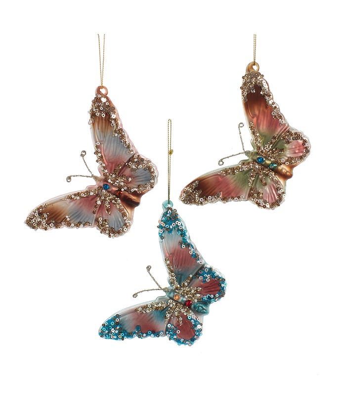 Butterfly Glass Ornament
