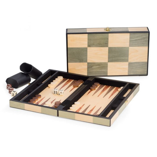 Hunter Backgammon Set - Birch/Olive Color