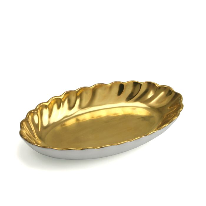 Gold Oval Dish 5"