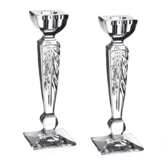 Iris Pair of Candlesticks 8" Crystal