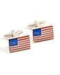 Rhodium Plated Cufflinks with USA Flag