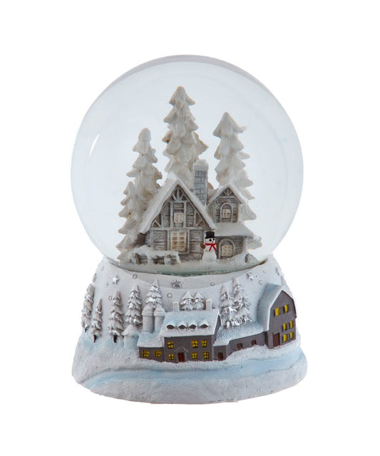 Musical Snowy House Water Globe, Wind-Up