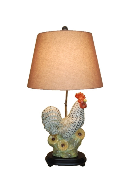 PORCELAIN ROOSTER LAMP