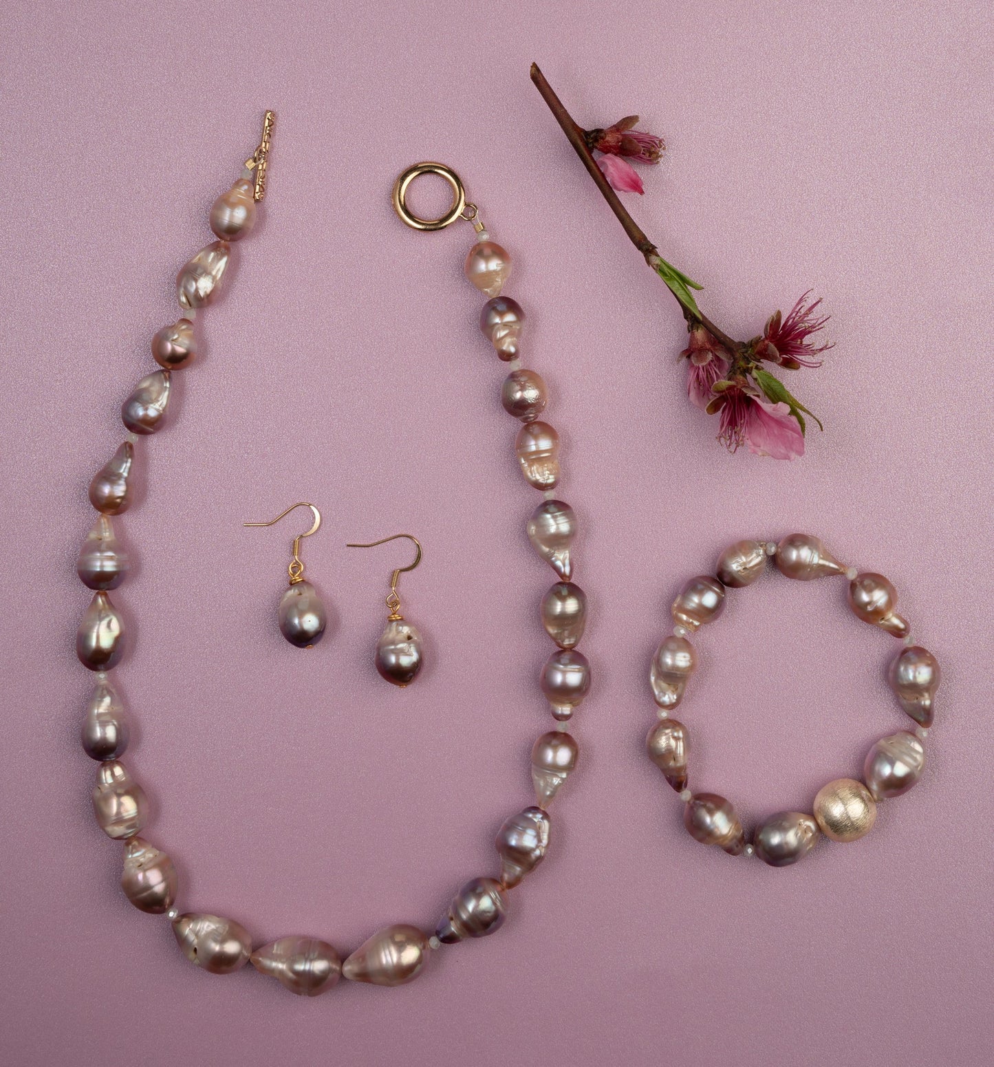 Cherry Baroque Pearl Necklace