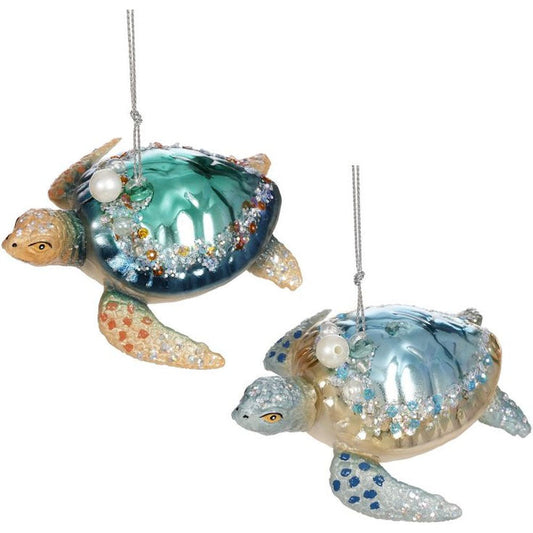Fancy Turtle Ornament 4X1.5''