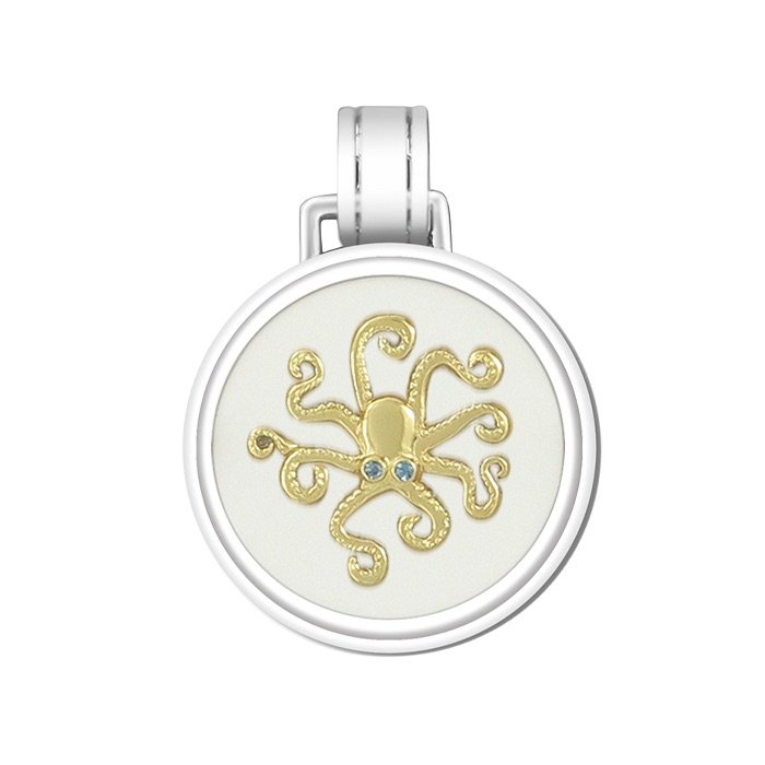 Octopus Gold Enamel Pendant