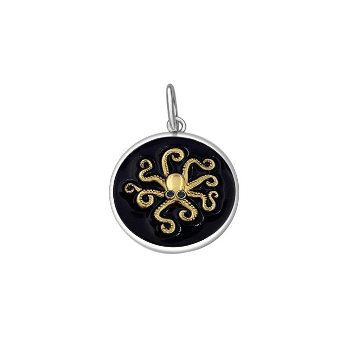 Octopus Gold Enamel Pendant