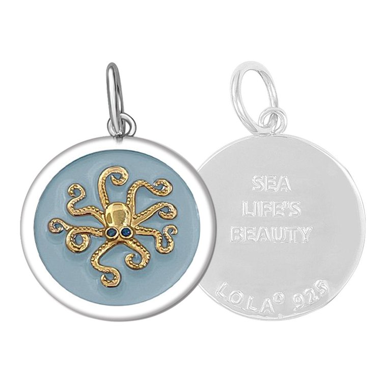 Octopus Gold Enamel Pendant