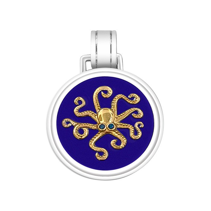 Octopus Gold Enamel Pendant