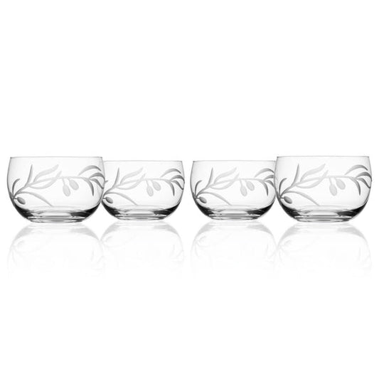 Set of 4 Olive Mini Round Bowl