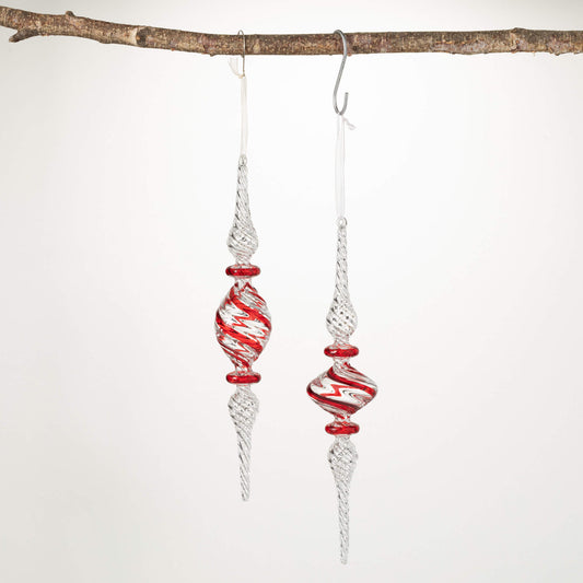 RED CRYSTAL FINIAL ORNAMENT