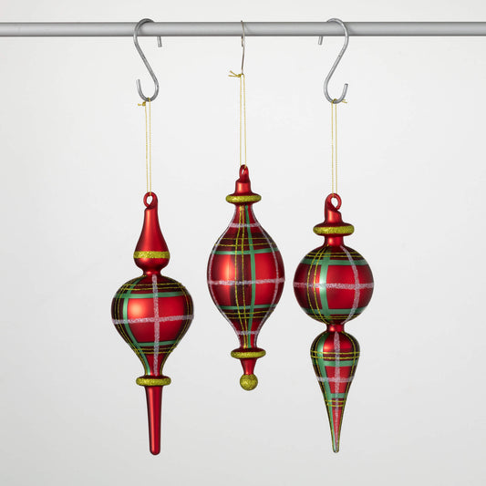 PLAID FINIAL ORNAMENT