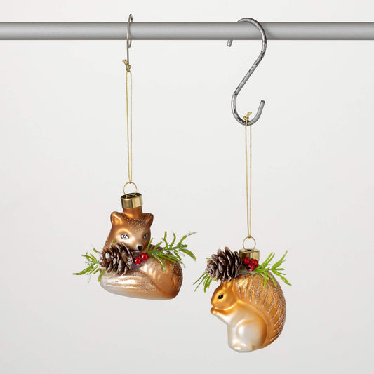 IRIDESCENT ANIMAL Fox/Squirrel ORNAMENT