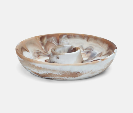Hugo Brn Swirled Resin Chip&Dip