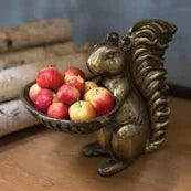 Squirrel Figurine Bronze Metal