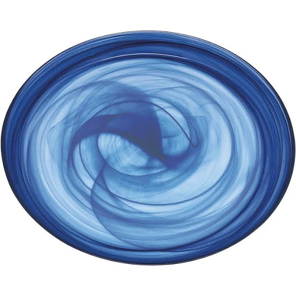 Alabaster Cobalt Lg Platter