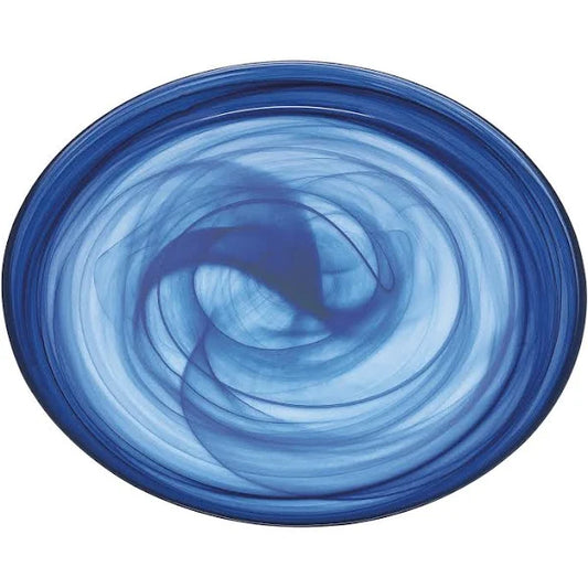 Alabaster Cobalt Lg Platter