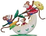Mouse Family in Egg Seesaw, painted