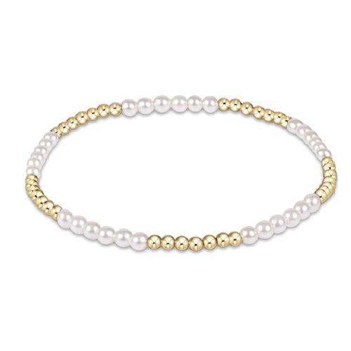 Classic Blissful Pattern 2.5mm bead Bracelet- 3mm Pearl