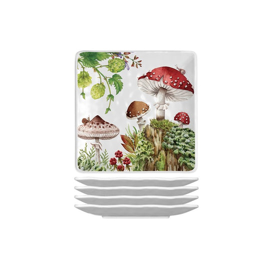 MDW Moss & Oak Melamine Canape Plate Set of 4