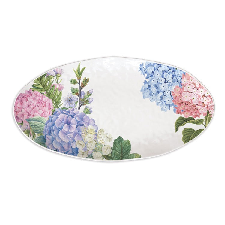 MDW Wild Hydrangea Melamine Oval Tray