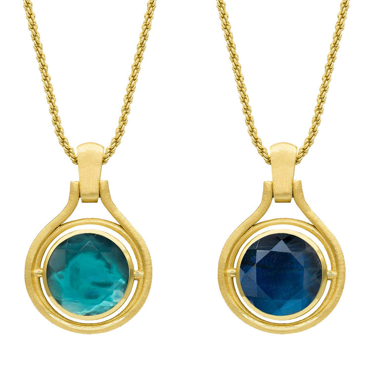 Roe Pendant Necklace - Blue Sapphire/Labradorite