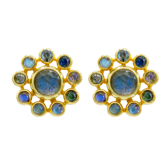 Giselle Stud Labradorite Stone Earrings
