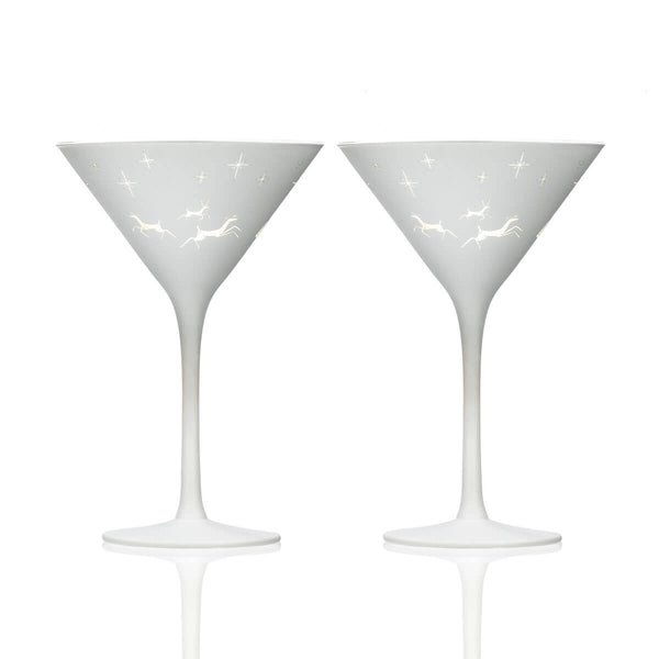 Winter Wonderland S/2 Whte/Gld Martini